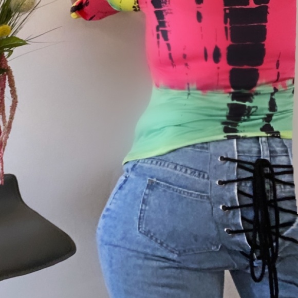 Denim Laced Jeans - Picture 3 of 5